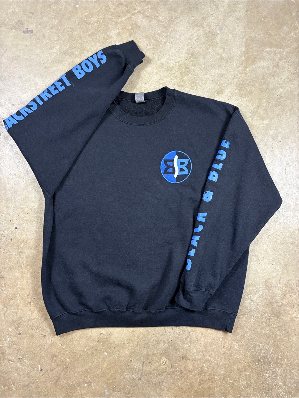 Vintage Y2K Backstreet Boys Black & Blue Crewneck Sweatshirt - Men’s XL